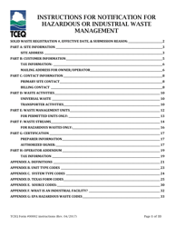 Document preview: Instructions for Form TCEQ-00002 Notification for Hazardous or Industrial Waste Management Form - Texas