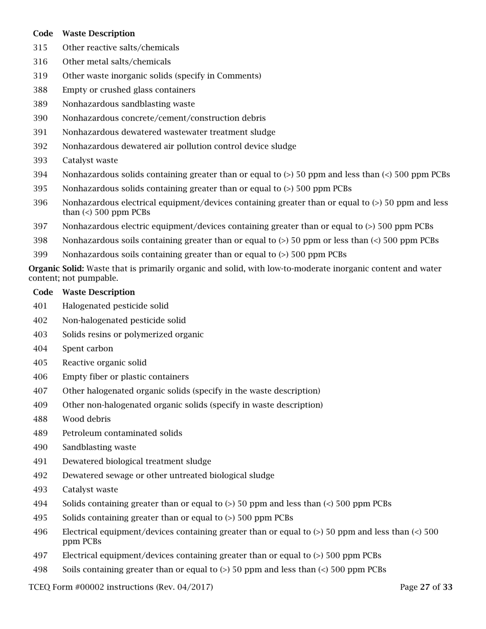 Instructions for Form TCEQ-00002 Notification for Hazardous or Industrial Waste Management Form - Texas, Page 27