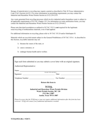 Form TCEQ-00524 Notification Form for Receiving and Recycling Hazardous or Industrial Waste - Texas, Page 2