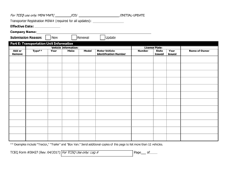 Form TCEQ-00427 Application to Claim a Registration by Rule as a Mobile on-Site Treater of Medical Waste - Texas, Page 3