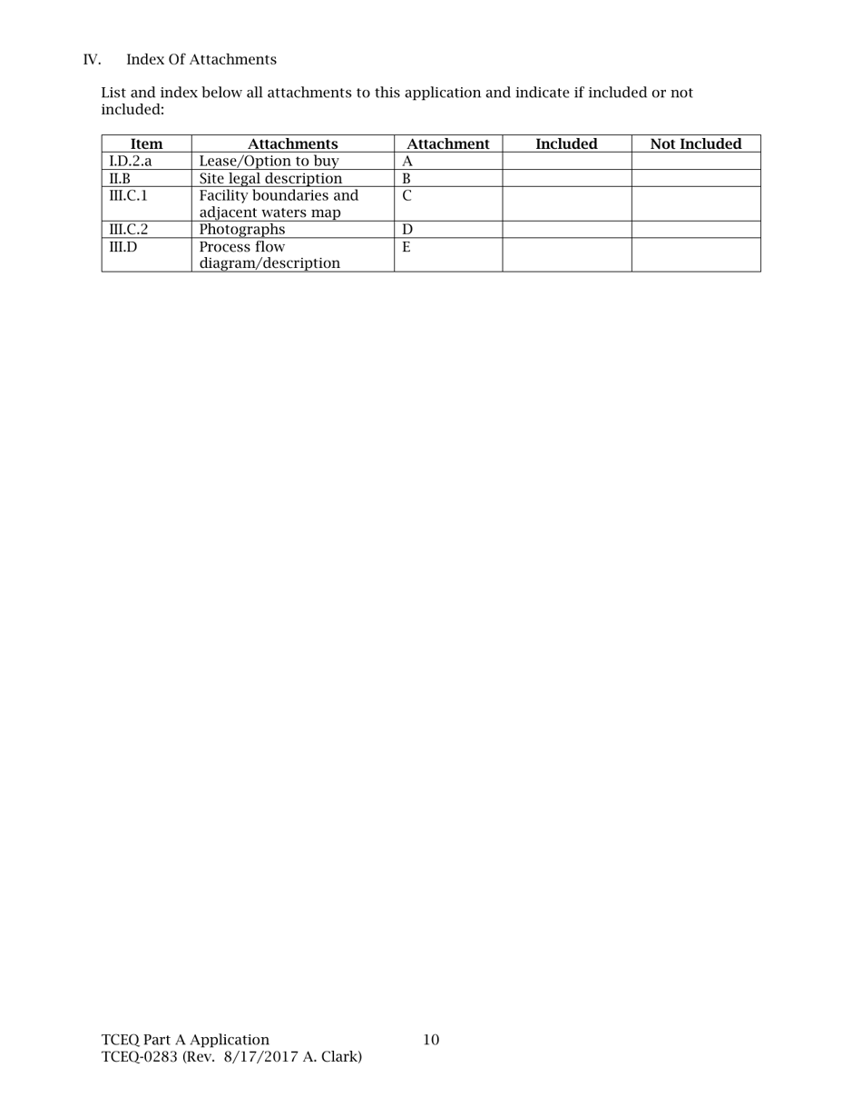 Form TCEQ-0283 Permit Application for a Hazardous Waste Storage, Processing, or Disposal Facility - Texas, Page 16