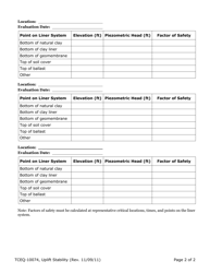 Form TCEQ-10074 Uplift Stability (Municipal Solid Waste) - Texas, Page 2