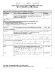 Form TCEQ-20301 Checklist for Standards of Performance for Mswlf Title 40 Cfr/Nsps Subpart Www - Texas, Page 19