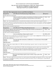 Form TCEQ-20301 Checklist for Standards of Performance for Mswlf Title 40 Cfr/Nsps Subpart Www - Texas, Page 27