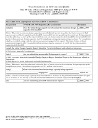 Form TCEQ-20301 Checklist for Standards of Performance for Mswlf Title 40 Cfr/Nsps Subpart Www - Texas, Page 28