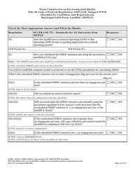 Form TCEQ-20301 Checklist for Standards of Performance for Mswlf Title 40 Cfr/Nsps Subpart Www - Texas, Page 2