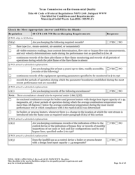 Form TCEQ-20301 Checklist for Standards of Performance for Mswlf Title 40 Cfr/Nsps Subpart Www - Texas, Page 36