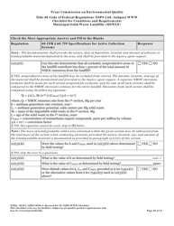 Form TCEQ-20301 Checklist for Standards of Performance for Mswlf Title 40 Cfr/Nsps Subpart Www - Texas, Page 40