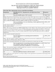 Form TCEQ-20301 Checklist for Standards of Performance for Mswlf Title 40 Cfr/Nsps Subpart Www - Texas, Page 7
