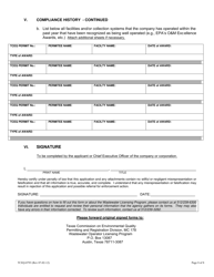 Form TCEQ-00793 Wastewater Operations Company Registration Application and Report Form - Texas, Page 8