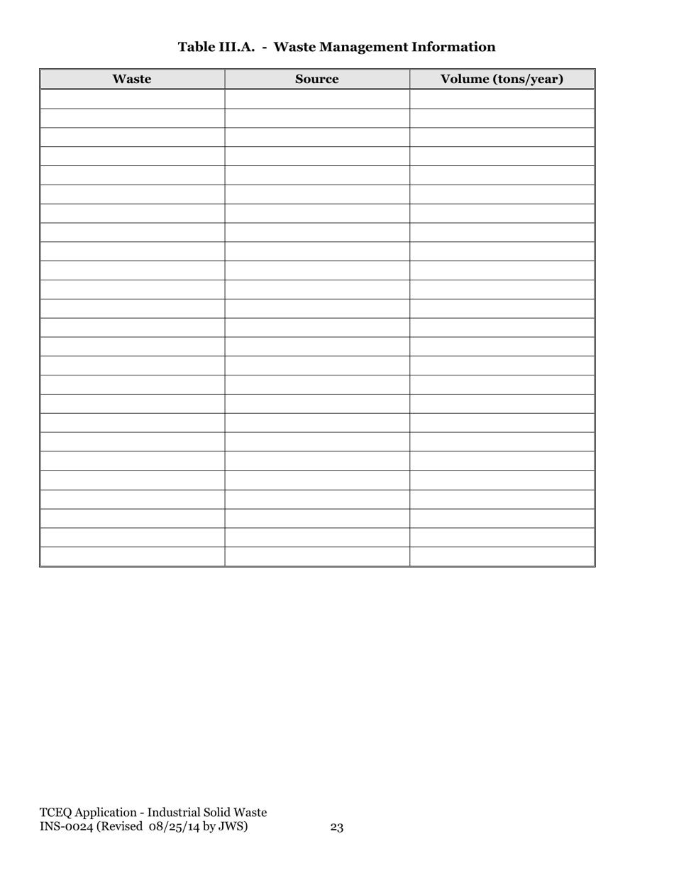 Form TCEQ-0024 Permit Applications to Store or Process Industrial Nonhazardous Waste - Texas, Page 32