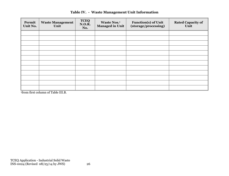 Form TCEQ-0024 Permit Applications to Store or Process Industrial Nonhazardous Waste - Texas, Page 35