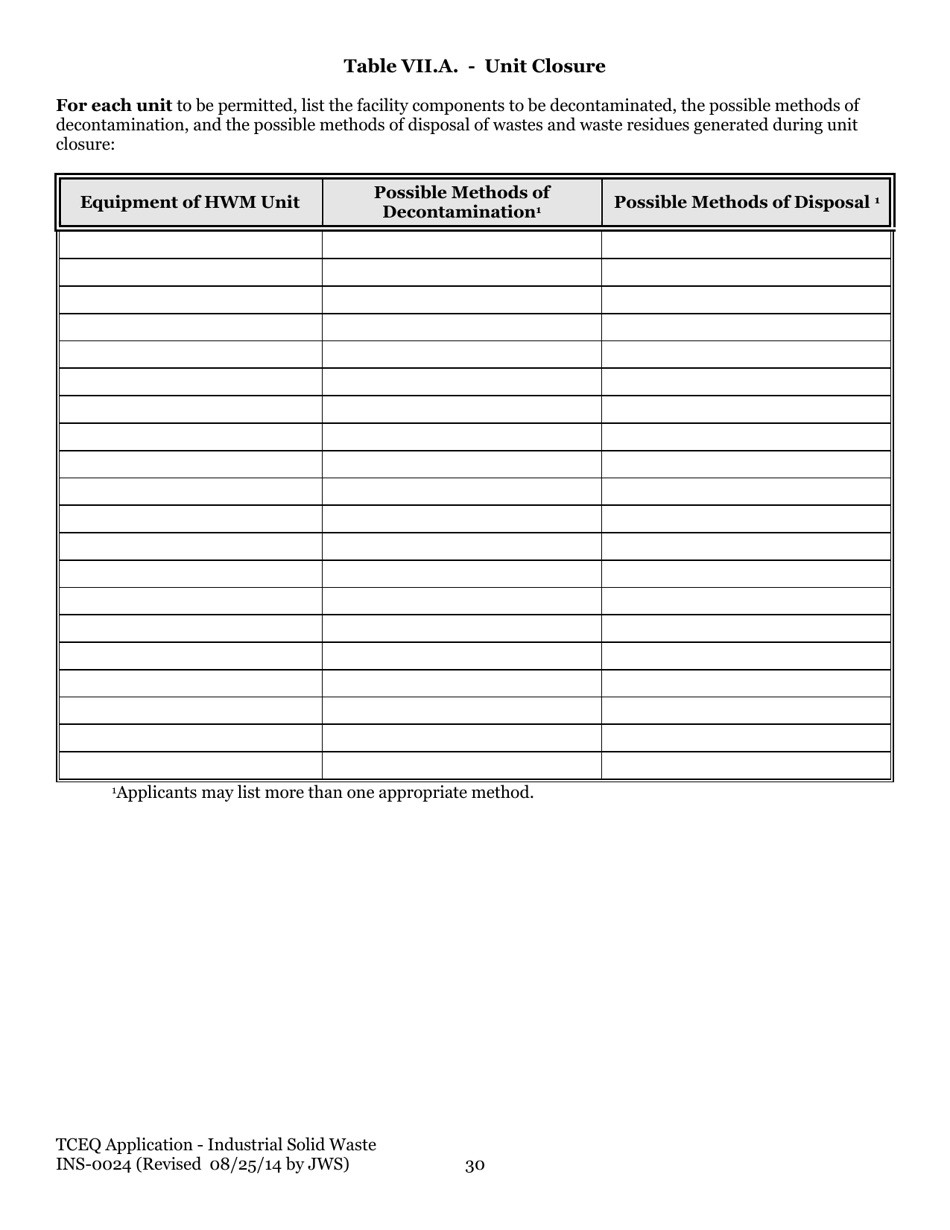 Form TCEQ-0024 Permit Applications to Store or Process Industrial Nonhazardous Waste - Texas, Page 39