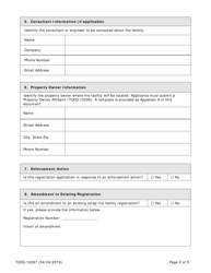 Form TCEQ-10297 Scrap Tire Management Registration Application - Texas, Page 2