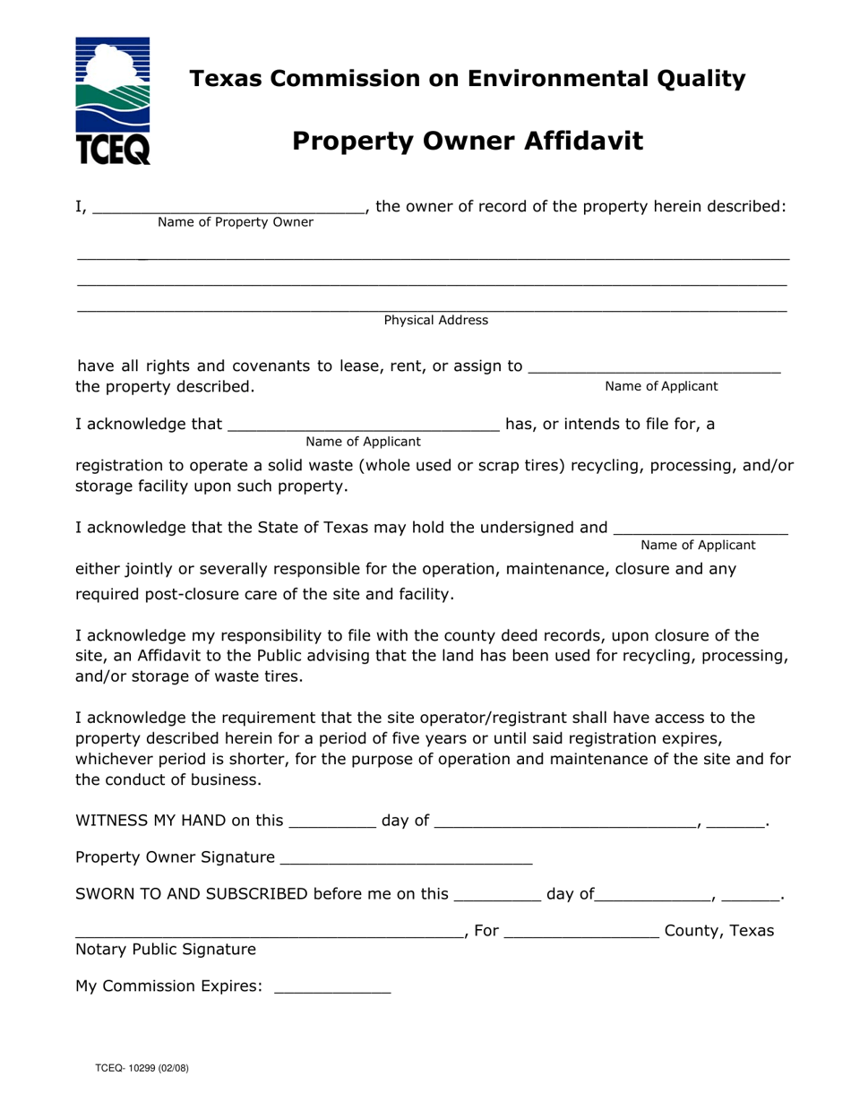 Form TCEQ-10297 Scrap Tire Management Registration Application - Texas, Page 6