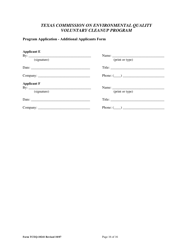 Form TCEQ-10241 Voluntary Cleanup Program Application - Texas, Page 16