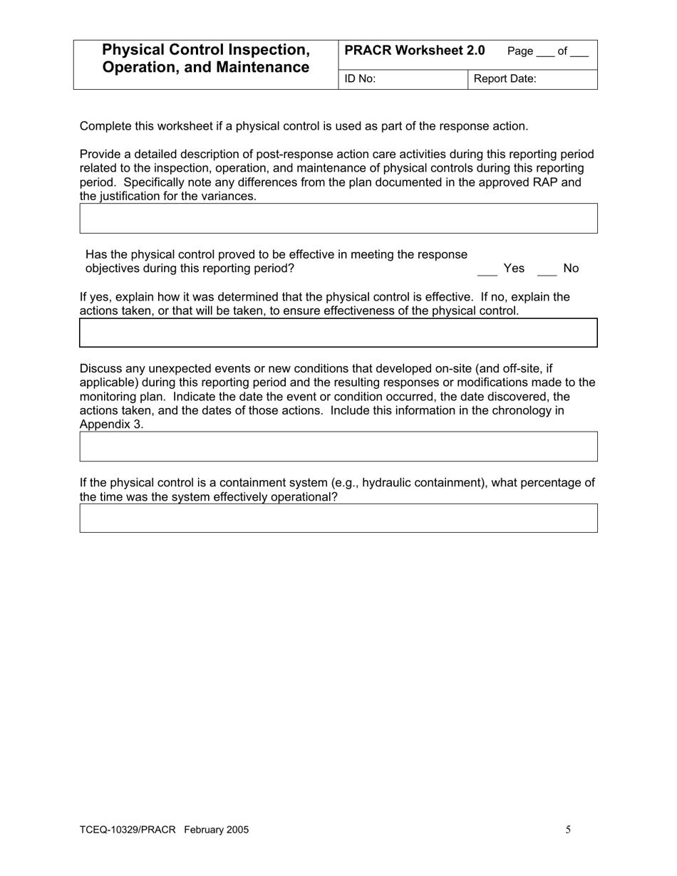 Form TCEQ-10329 / PRACR Post-response Action Care Report - Texas, Page 12