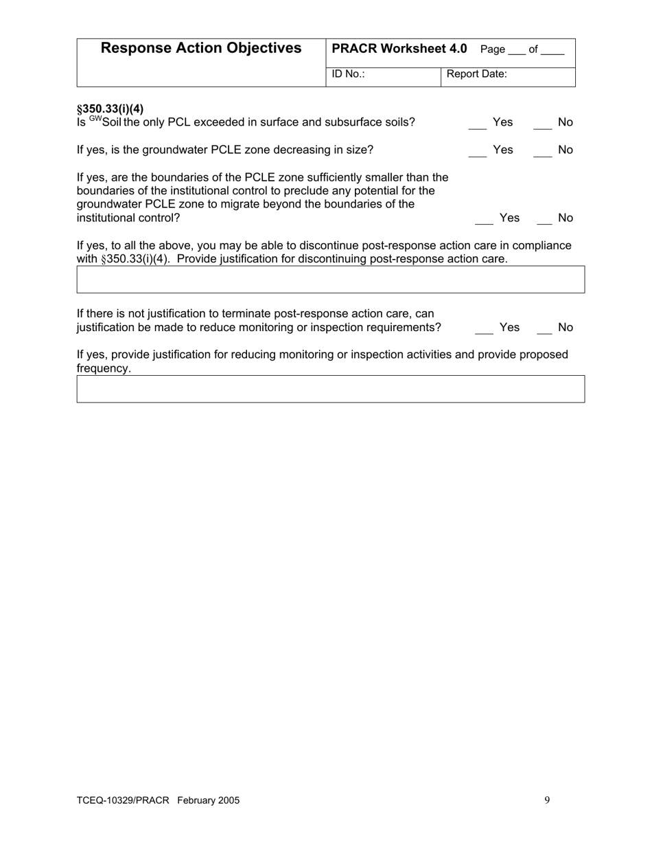 Form TCEQ-10329 / PRACR Post-response Action Care Report - Texas, Page 16