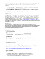 Form TCEQ-20049 Notice of Intent to Operate a Recycling Facility - Texas, Page 2
