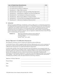 Form TCEQ-20049 Notice of Intent to Operate a Recycling Facility - Texas, Page 4