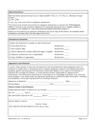 Form 20429 Notice of Intent to Operate a Citizens&#039; Collection Station - Texas, Page 3