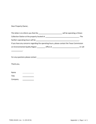 Form 20429 Notice of Intent to Operate a Citizens&#039; Collection Station - Texas, Page 4