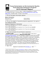 Document preview: Form 20596 Texas Recycles Computers Program Annual Report - Texas