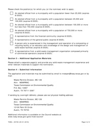 Form 20729 Advisory Council Application Form - Texas, Page 2