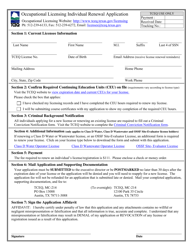 Form 20633 Occupational Licensing Individual Renewal Application - Texas