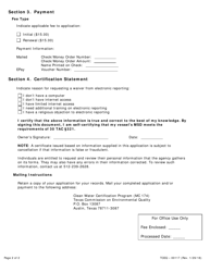 Form 00117 Application to Certify Marine Sanitation Device (Msd) - Texas, Page 2