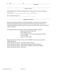 Form 0447 Financial Dormancy and Filing Affidavit - Texas, Page 2