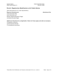 Form 20650 Permit/Registration Modification and Temporary Authorization Application Form for an Msw Facility - Texas, Page 6