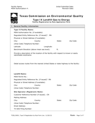 Form 20651 Type IX Landfill Gas to Energy Facility Registration by Rule Application Form - Texas, Page 3