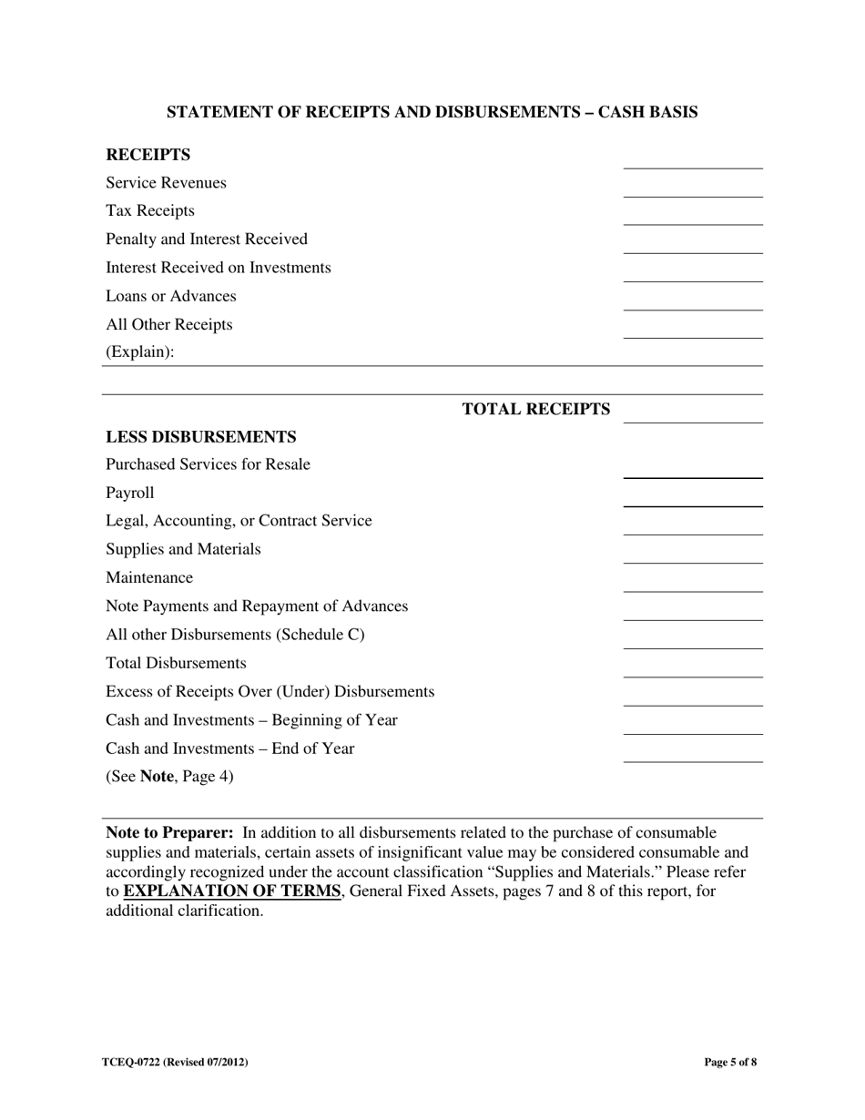 Form 0722 Annual Financial Report - Texas, Page 5