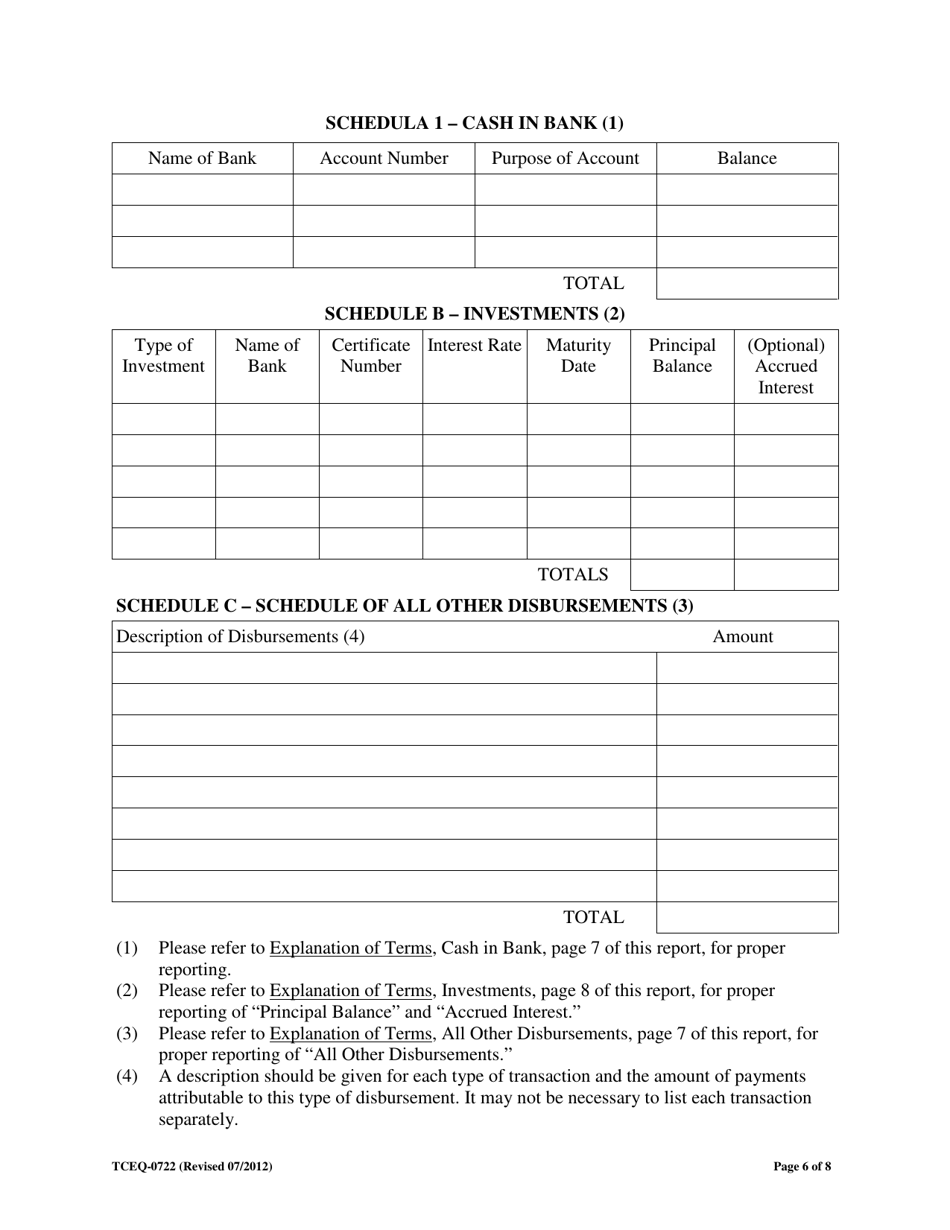 Form 0722 Annual Financial Report - Texas, Page 6