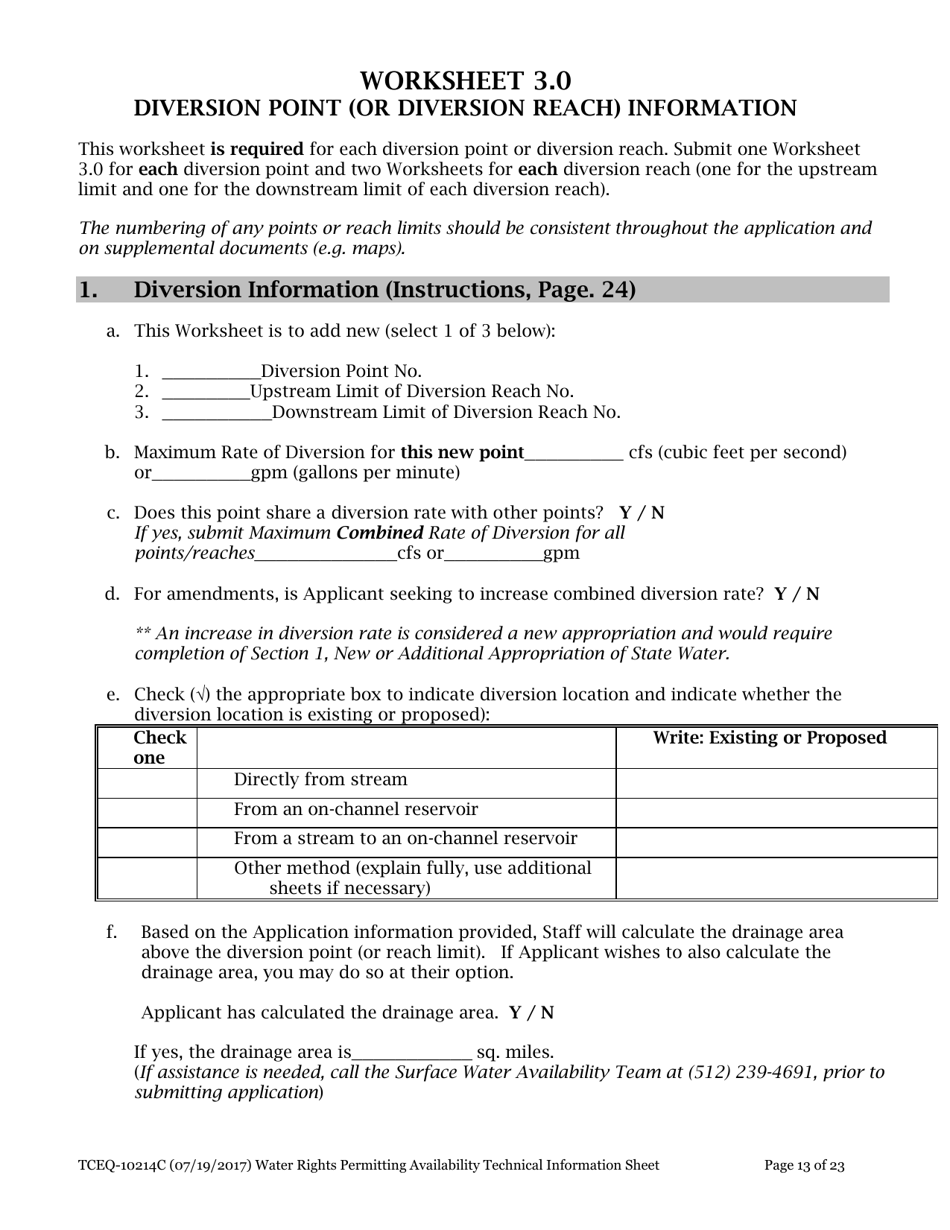 Form 10214C Technical Information Report Water Rights Permitting - Texas, Page 13