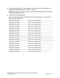 Form 00744 Application for Permit to Process, Surface Dispose, or Incinerate Sludge - Texas, Page 12