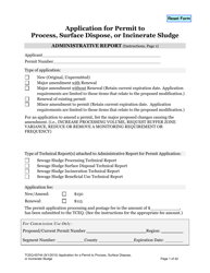 Form 00744 Application for Permit to Process, Surface Dispose, or Incinerate Sludge - Texas
