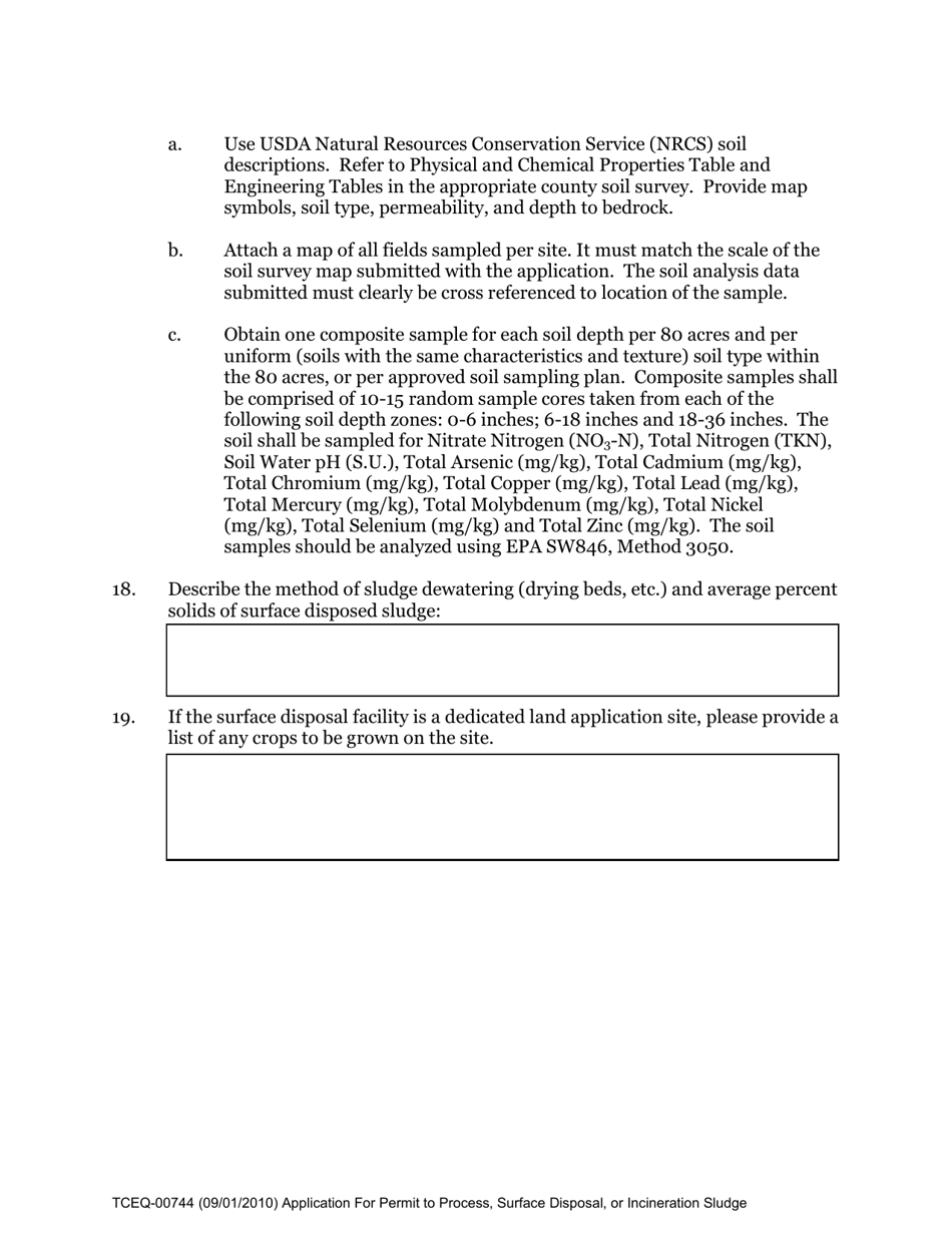 Form 00744 Application for Permit to Process, Surface Dispose, or Incinerate Sludge - Texas, Page 32