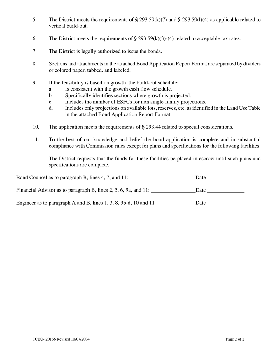 Form 20166 Tceq Expedited Review - Developer Projects - Texas, Page 2