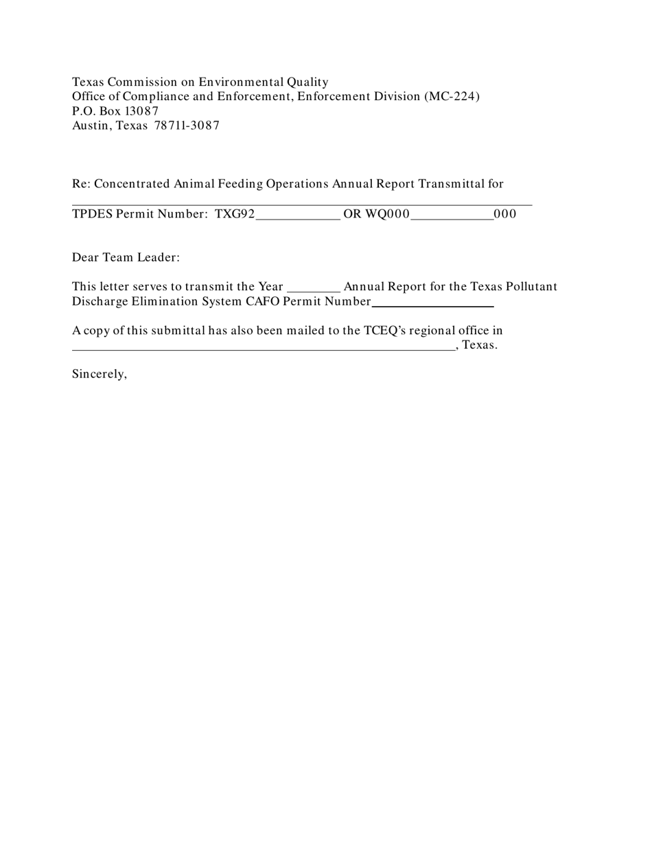 Form 20168 Annual Report for Tpdes Concentrated Animal Feeding Operations - Texas, Page 5