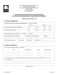Form 20275 Application for Certificate of Registration as an on-Site Sewage Facility Maintenance Company - Texas, Page 3