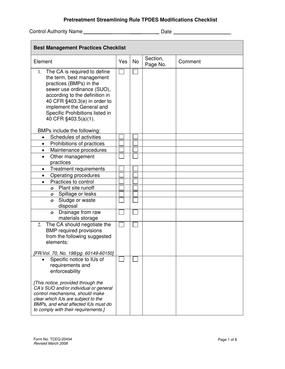 Form 20434 - Fill Out, Sign Online and Download Fillable PDF, Texas ...