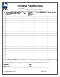 Form 20467(A) Lead/Copper Sample Site Selection Pool and Materials Survey for Community Water Systems Form - Texas, Page 2