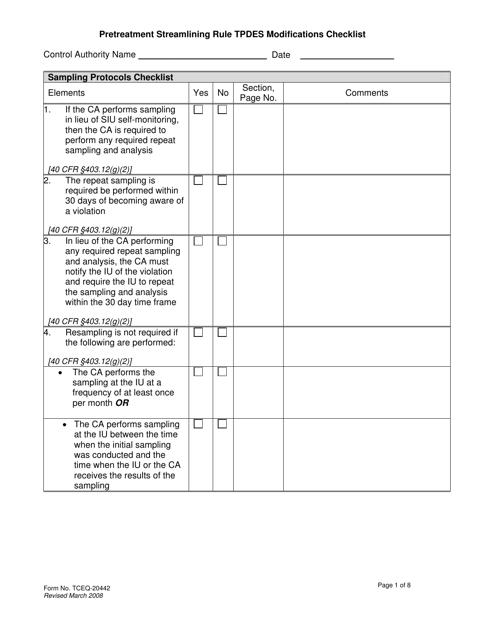 Form 20442  Printable Pdf