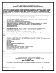Form 20467(B) Lead/Copper Sample Site Selection Pool and Materials Survey for Non-transient Non-community Systems - Texas, Page 5