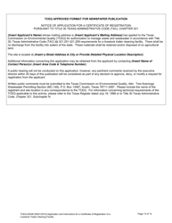 Form 20538 Application for a Certificate of Registration of a Livestock Trailer Cleaning Facility - Texas, Page 13