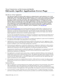Document preview: Form TCEQ-20705 Edwards Aquifer Application Cover Page - Texas