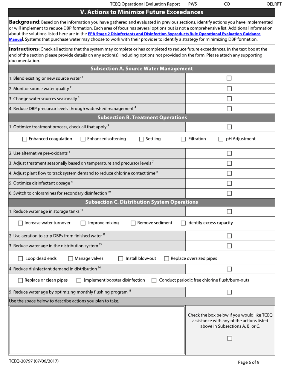 Form TCEQ-20797 Operational Evaluation Report - Texas, Page 6