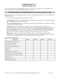Form 20777 Marine Seawater Desalination Facility Permit Application - Worksheets - Texas, Page 6